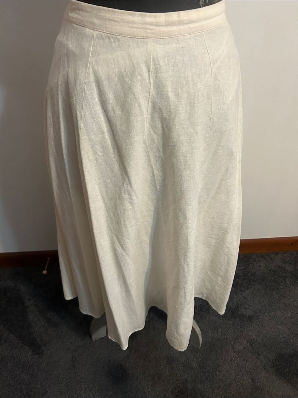 Who What Wear Women's Linen blend Cream A-Line Skirt